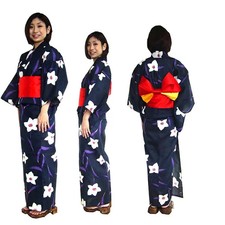 lily pattern yukata/women/Japanese summer Kimono/from Japan  