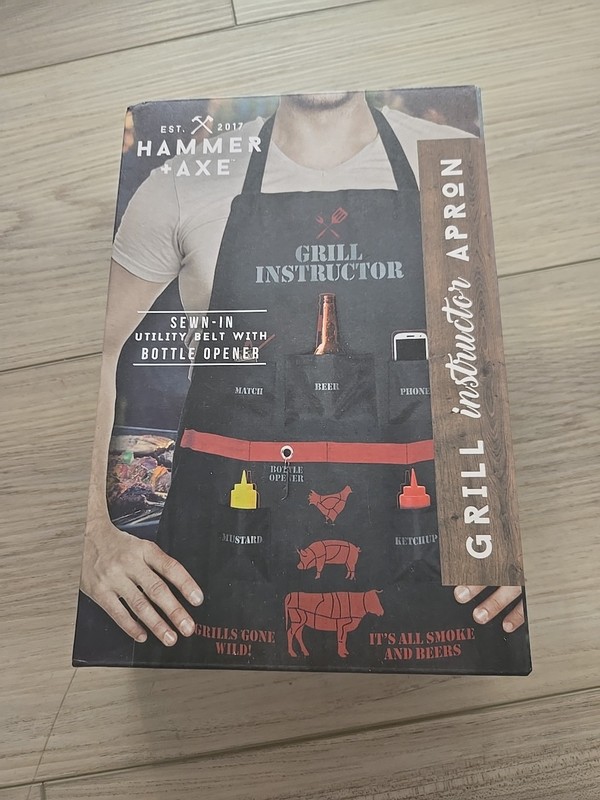 NEW! HAMMER + AXE - Grill Instructor Apron with 5 Pockets & Bottle Opener