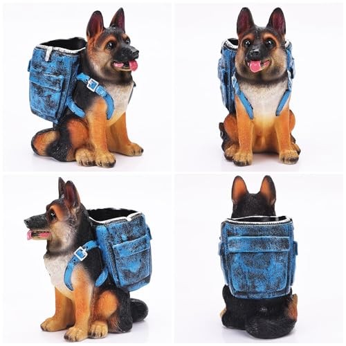 Cute Dog Pen Holder, German Shepherd Desk Organizers and Accessories, Funny - Picture 4 of 7