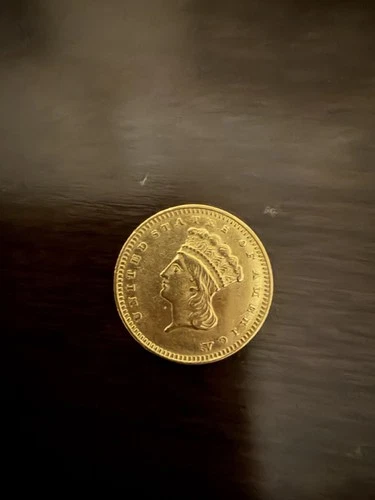 1857 US 1 Dollar Type 3 Indian Princess Gold Coin $1 Indian Bullion