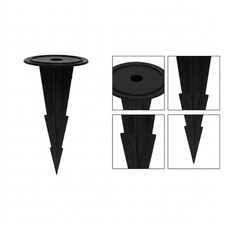 Floral Anchor Base for Vases Black Plastic Ground Peg Set 12 pcs 13cm H 7cm D