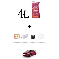 Hoffcar Set Service 4 Filter Und 4L ÖL FüR VW Polo V (6R, 6C) 1.2 TSI 81Kw Ab