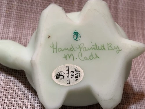 Fenton Hand Painted Glass Turtle Figurine by M. Cadi Floral Matte 2005