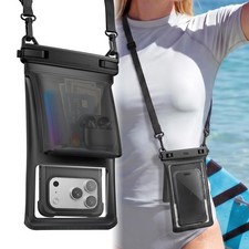 YOSH Waterproof Phone Pouch 2026 3D Double 7.5 inches, 1 Pack - Black