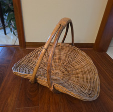 Vintage Garden Harvest Large Basket Herb Flower Wicker Rattan French Country