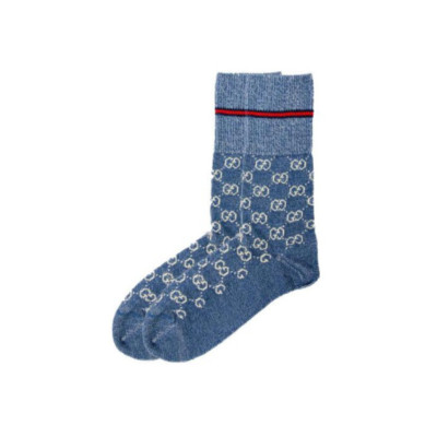 Gucci SS23 GG Print Knit Sock 572266-4G056-4178 Unisex Blue