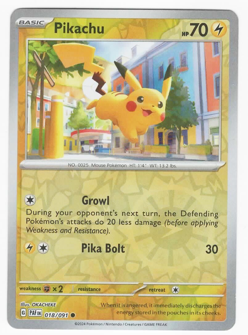 Pokemon - Pikachu 018/091 - Paldean Fates - Reverse Holo Card