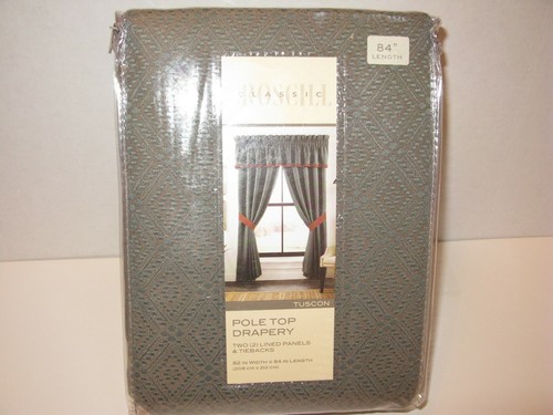 Croscill TUSCON Arizona Teal Pole Top Drapes Drapery - Picture 2 of 3