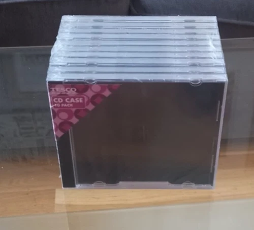 10 X CD Jewel Cases With Black Tray for 1 Disc **New & Sealed**