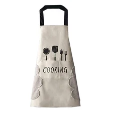 Women Kitchen Apron With Hand Wipe Pocketsbig Pockethandwiping Waterproof For C