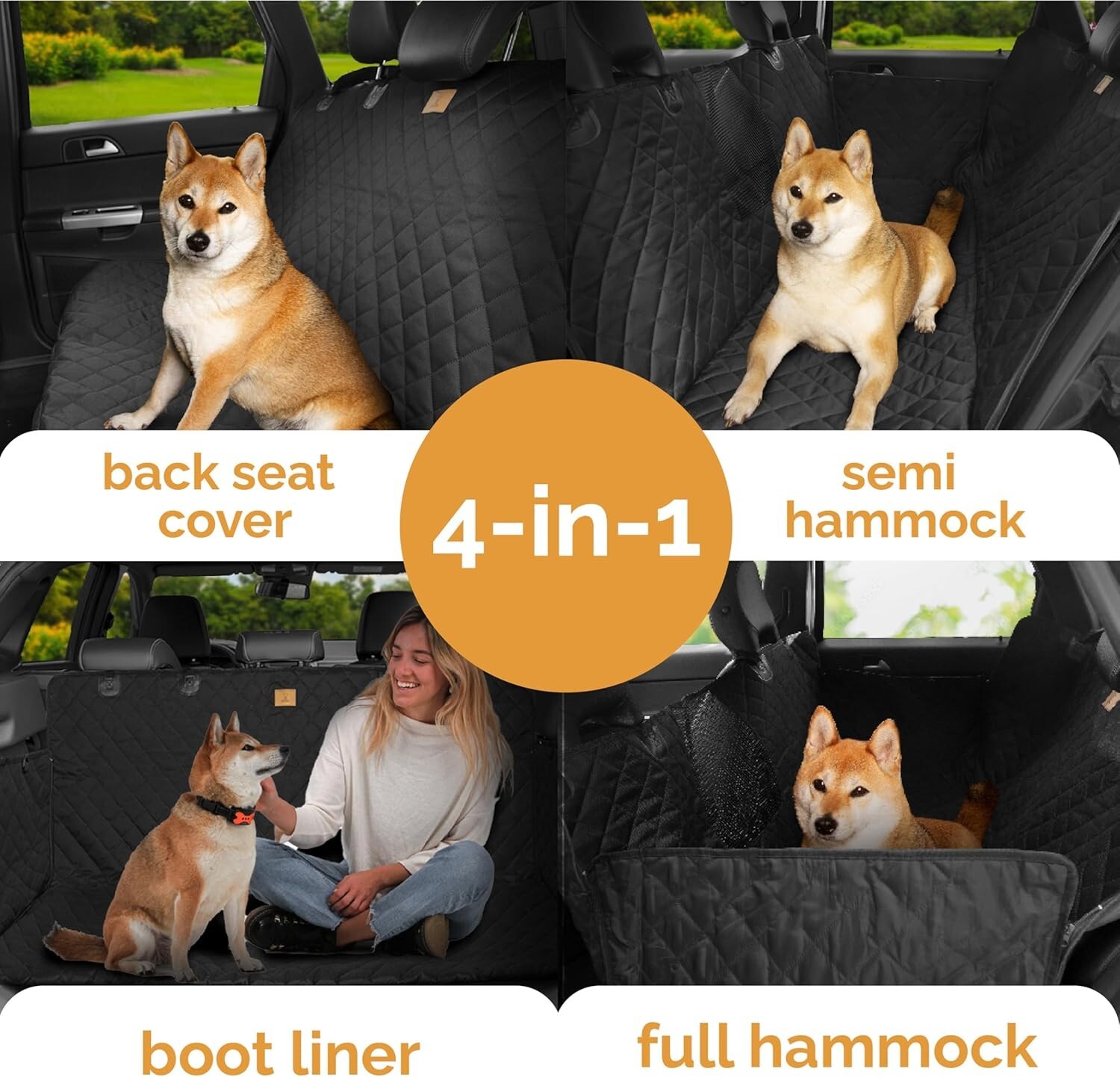 Funda de asiento de coche de lujo para perros - acolchada, impermeable, antideslizante, lista para Isofix