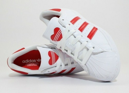 ADIDAS SUPERSTAR J WHITE / VIVID RED FY2569 BIG KIDS | eBay
