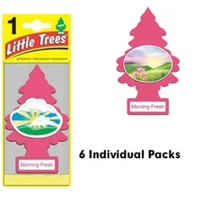 6 x Little Trees Morning Fresh Car & Home Hanging Air Fresheners