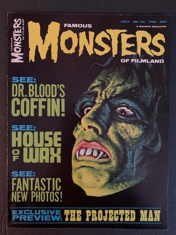 FAMOUS MONSTERS OF FILMLAND  ISSUE #45    AMATEUR MONSTER MAKE-UP COVER