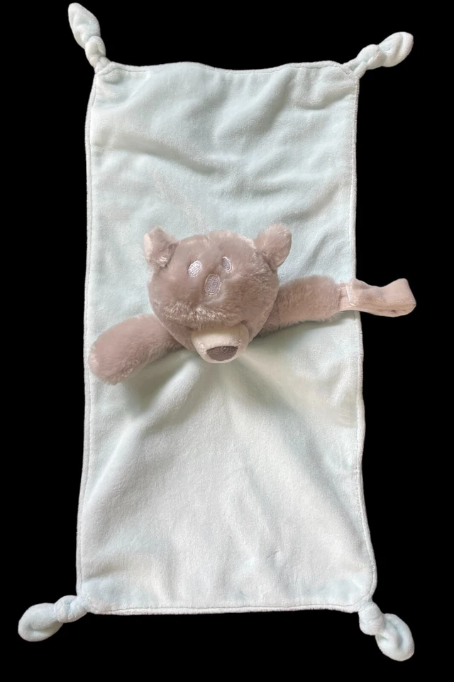 Carter’s Teddy Bear Lovey Peluche Verde Menta Anudado Esquinas Sonajero Chupete Lazo Foto 3 de 3