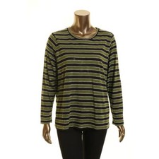 MICHAEL KORS Women's Petite Striped Tee Casual Shirt Top TEDO