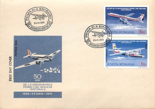 BB001 Romania aviation 3 x FDC 50th anniversary of the country's first airline - Picture 4 of 7