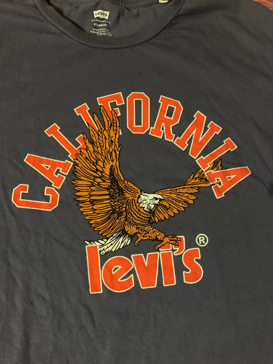 Levi s California eagle T shirt large Gray w Orange print