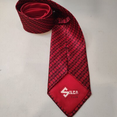 Skeleton Key Silca Club Red Tie Silk Automotive Novelty Love Valentine