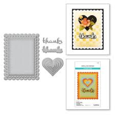 Spellbinders Metal Craft Die - HEARTFELT THANKS N SCALLOPS - #S5-616