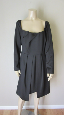 black halo eve dress Black Halo Eve Size 6 Black Polyamid Spaghetti Strap Gathered Front Slit Gown