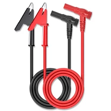 Multimeter Test Lead Banana Plug Right Angle to Alligator Clip Soft Wire