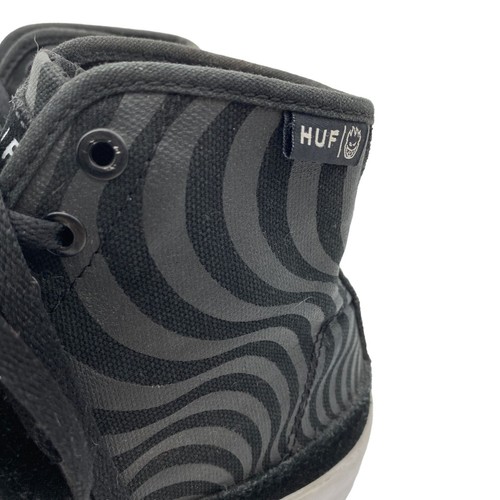 HUF worldwide mens skate high tops size 6 black skateboarding - Picture 6 of 9