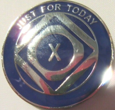 Just for today Narcotics Anonymous PURPLE 10 Year  MONTH Medallion na token