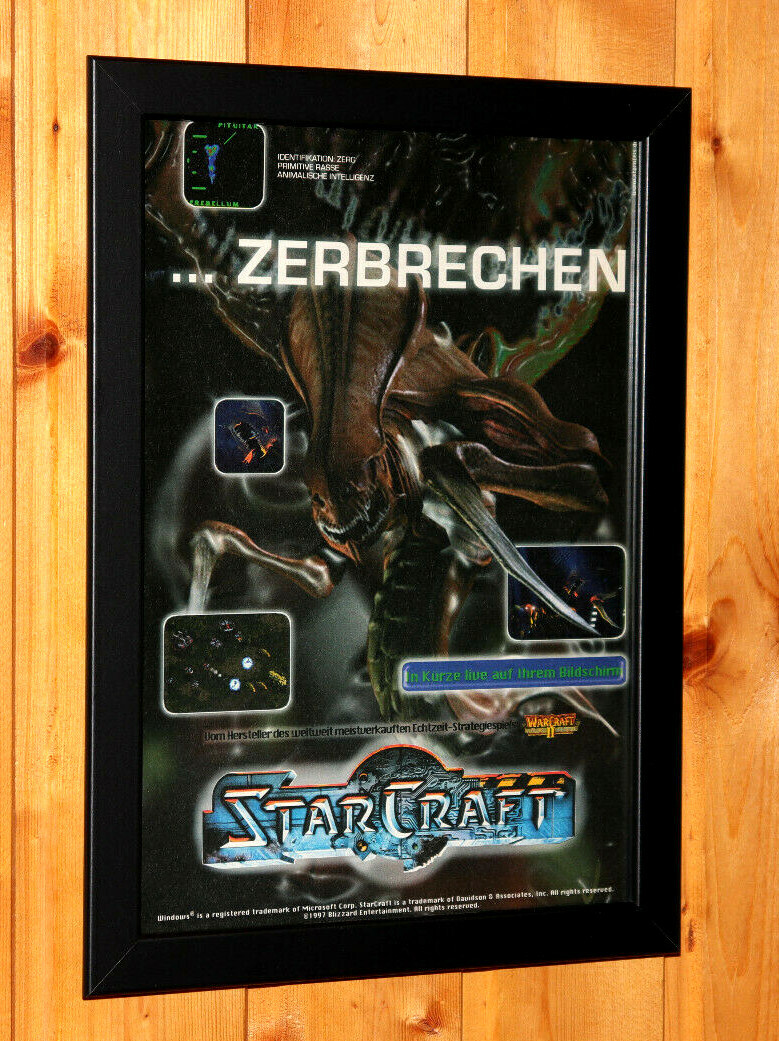 未使用　非売品　PC　ポスター　スタークラフト　STAR CRAFT　ブリザード 1997 Blizzard StarCraft video game Rare Small Poster Vintage Ad