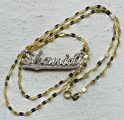 14K zweifarbige doppelt plattierte 3D personalisierte individuelle Namenskette.