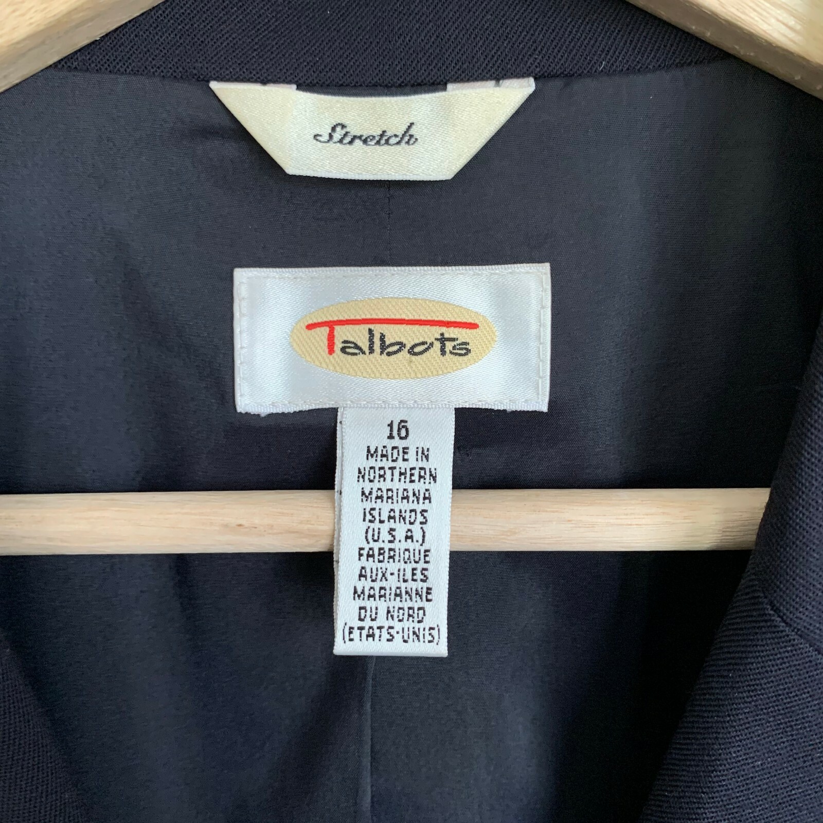 Talbots Jacket Black Worsted Wool Collared Button… - image 6