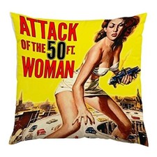 ATTACK OF THE 50FT WOMAN official filled cushion / pillow 16"