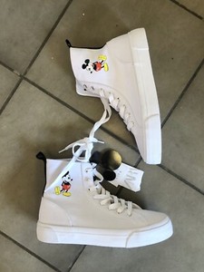 zara canvas high top trainers