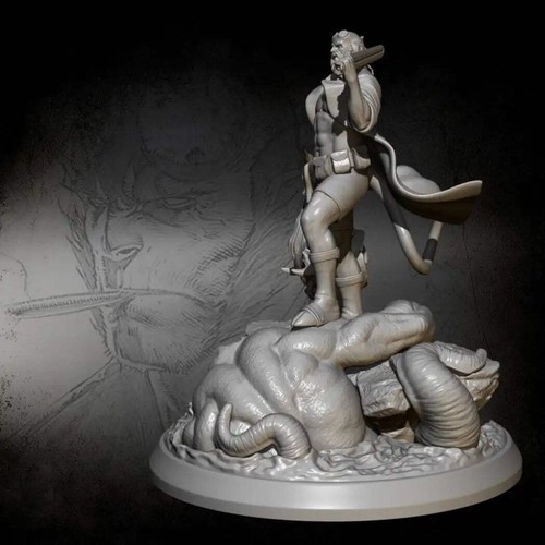 1/24 Resin Superhero Model Kit Hellboy Killed the Monster Unpainted - Picture 4 of 7