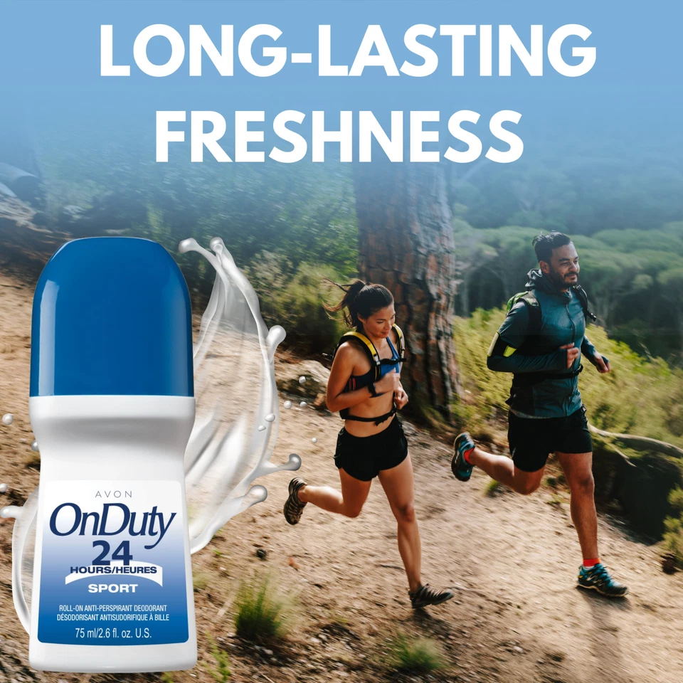 Desodorante antitranspirante enrollable Avon On Duty Sport 24 horas, - 2,6 fl oz (paquete de 6) Foto 3 de 4