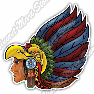 Aztec Warrior Maya Mayan Calendar Mexico Car Bumper Vinyl Sticker Decal ...