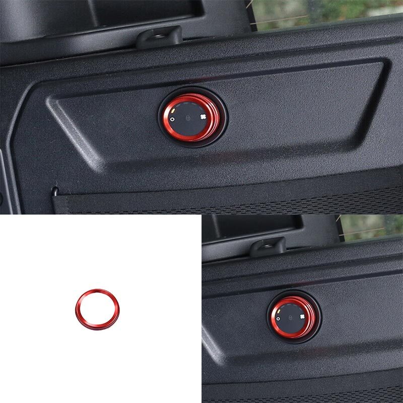 Aluminum Red Trunk AC Switch Adjust Knob Ring For Land Rover Defender 2020-2023