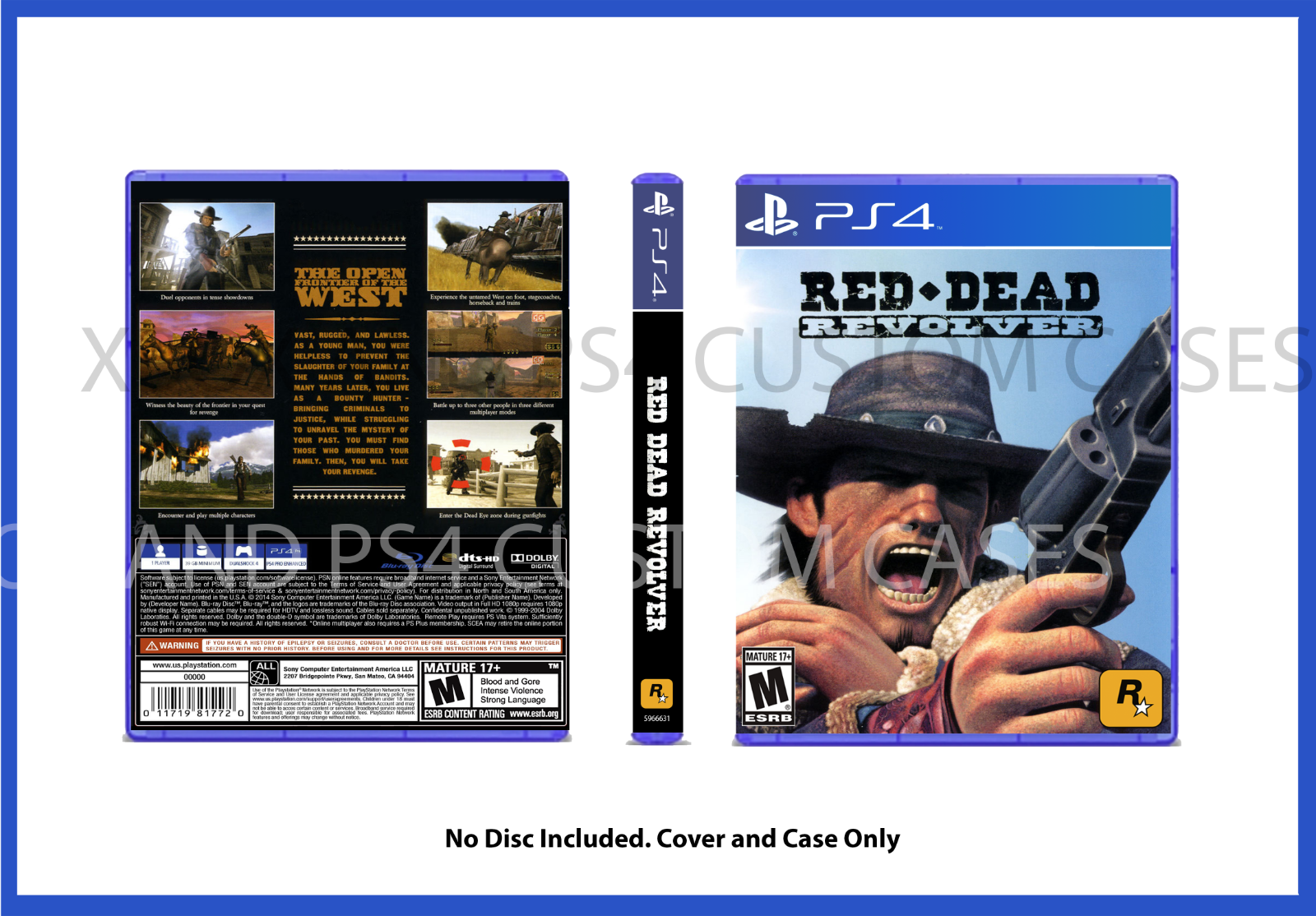 CUSTM CASE REPLACEMENT NO DISC Red Dead Redemption 2 PS5 SEE DESCRIPTION