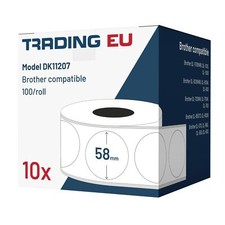 10x etykieta komp. do Brother DK11207 58mm średnica 100 etykiet +1x wymienny uchwyt