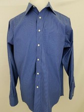 Chaps Non Iron Classic Fit Blue Striped Long Sleeve Shirt 16 1/2 34-35  
