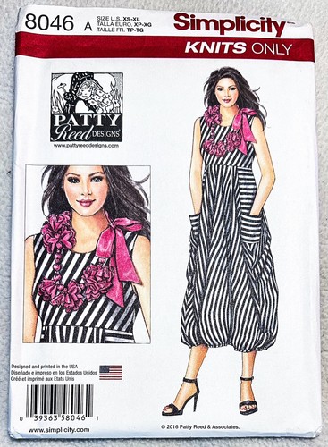 Simplicity 8046 Misses Patty Reed Designs Knit Dress & Necklace Pattern ...