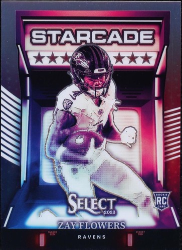 Zay Flowers 2023 Panini Select Orange Prizm Premier Die Cut RC