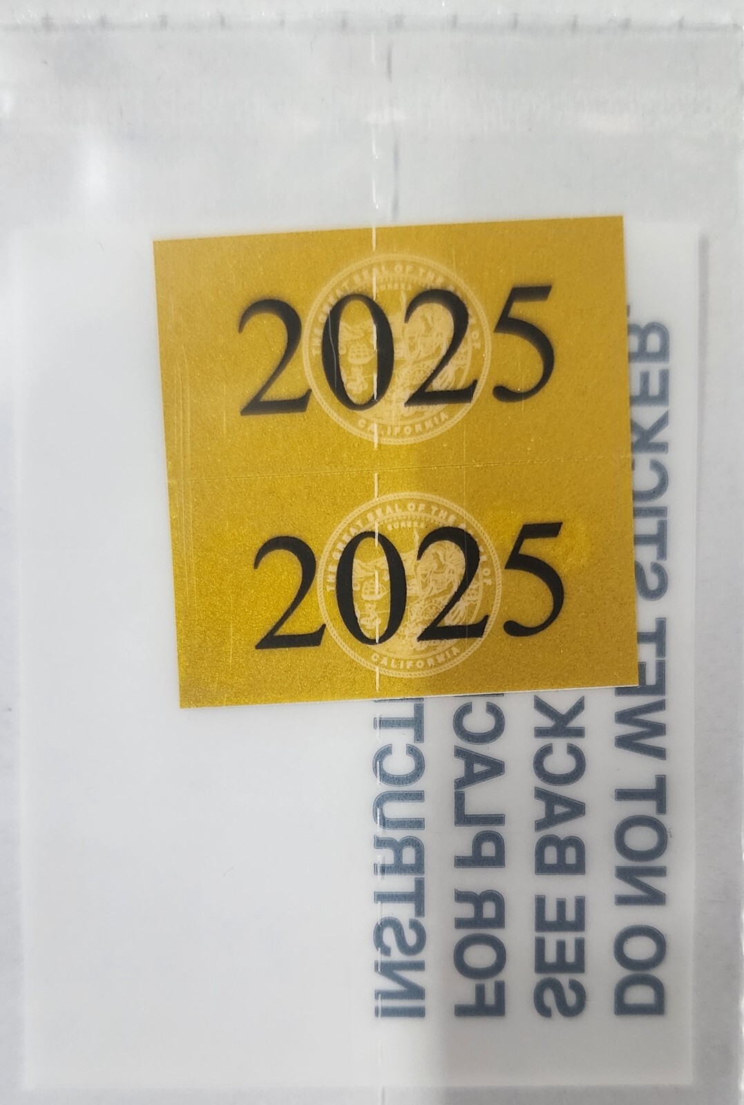 DMV STICKER CVRA 2025 Yellow California Commercial Gross Vehicle Weight