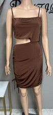 Windsor Cutout Dress Side Rushed Brown Medium
