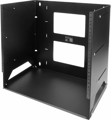 2-Post 8U Open Frame Wall Mount Network Rack with Built-In Shelf, Wall Mount Dat
