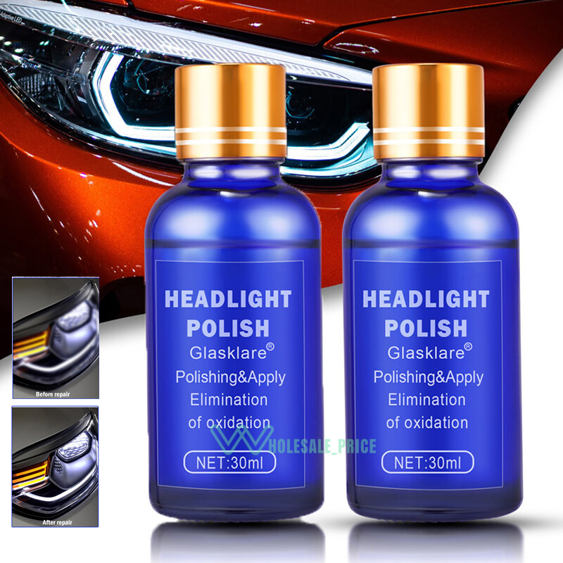 2PC 9H Headlight Cover Len Restorer Cleaner Repair Liquid Polish Car