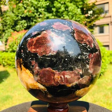 6100g Huge astrophyllite quartz crystal"fireworks stone"crystal ball 160