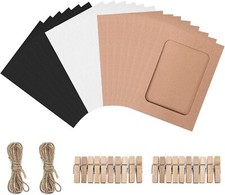 Photo Garland – 20PCS DIY Paper Frames, 3 Colours, Clips & Rope for Party/Home