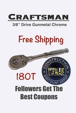 Craftsman Overdrive Cmmt82111 38 Drive Gunmetal Chrome 180 Tooth Ratchet