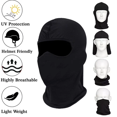 Balaclava Full Face Mask Men Womens Cycling Ski Warm Neck Black Motor Bike Mask